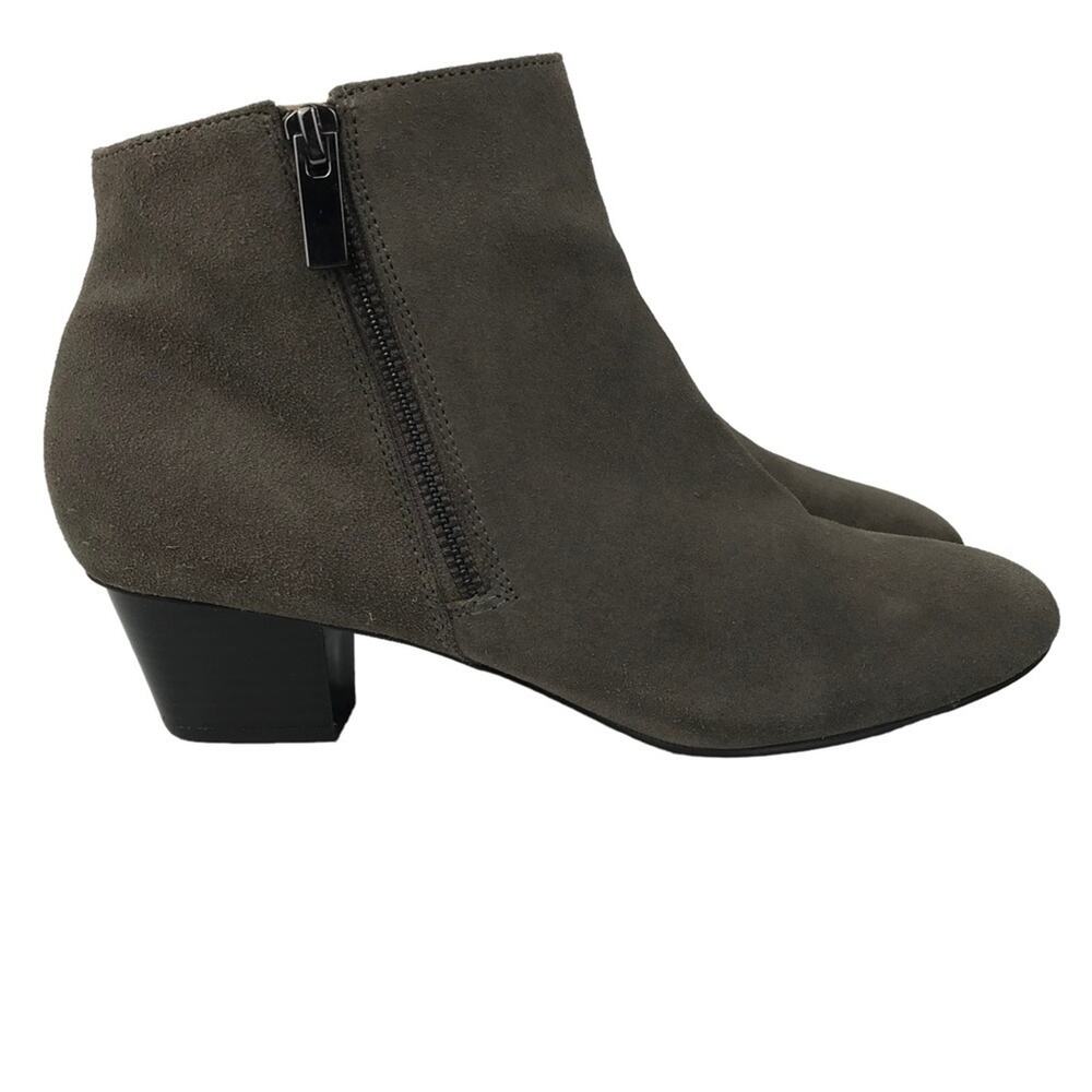 Alfani Ankle Boots Sicilia Zip Leather Suede Upper Gray Womens Size 8.5